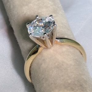 Sterling silver ring whit pleating gold